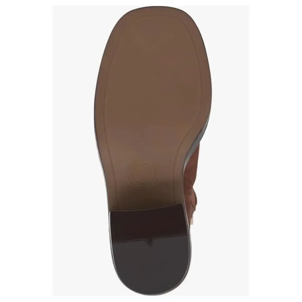 Vince Camuto Bembonie Suede Stacked Heel Bootie Buckle Ankle Boot | Sz 8, Brown - Picture 5 of 7